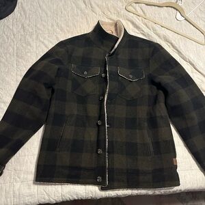 Men's Black and Green Plaid Jacket